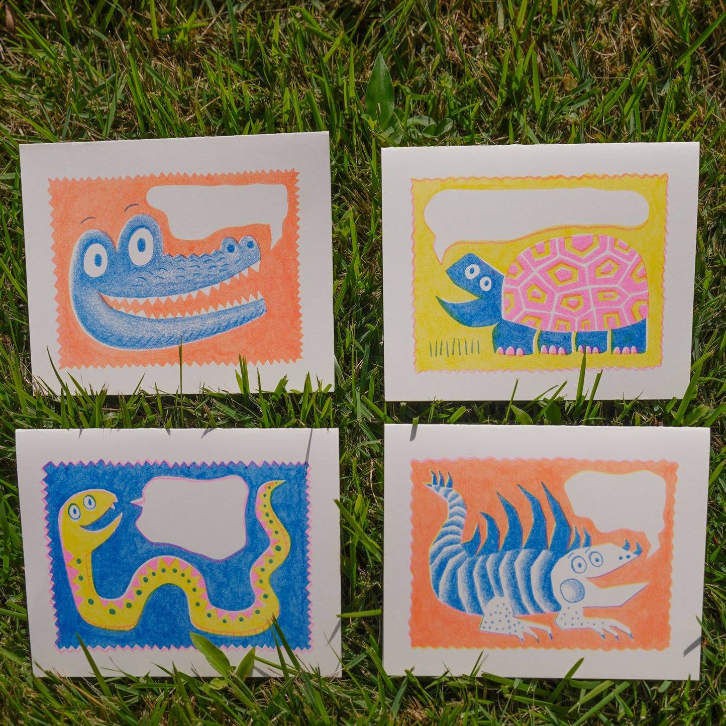 Reptile Riso Cards *pack of 4*